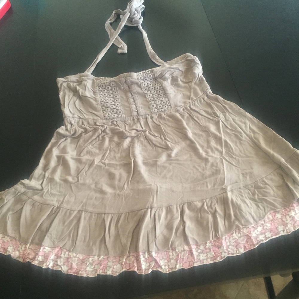 Decree cute top tube/ halter tan with floral